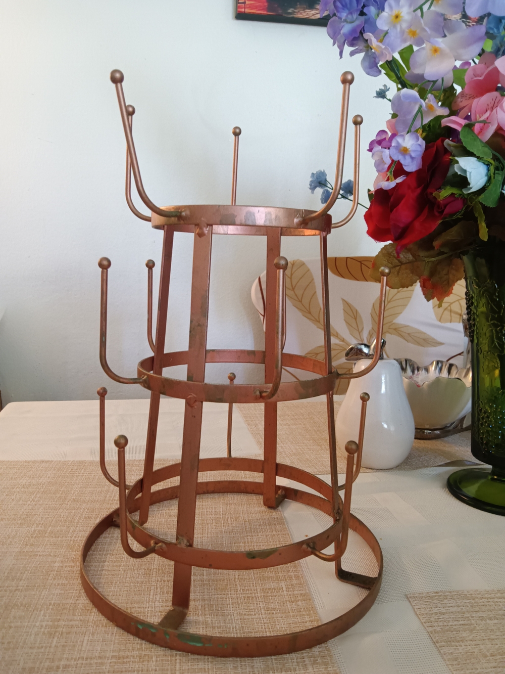 Copper Tone 3-Tier Mug & Cup Drying Rack